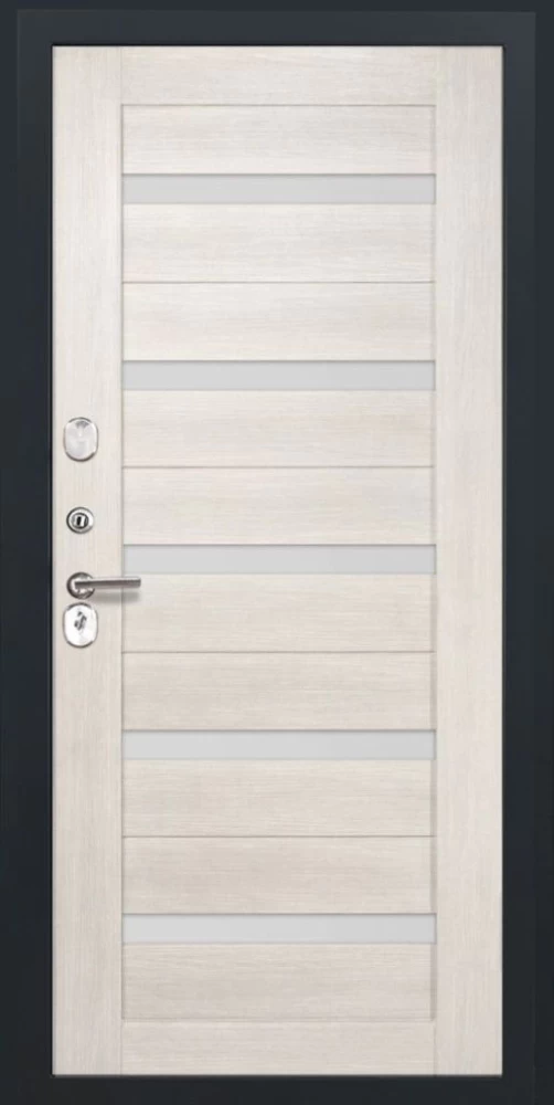 Входная дверь ДвериПРО L-45 СБ-1 (ст. белое, 16мм, беленый дуб) DPRO195809 внутренняя сторона