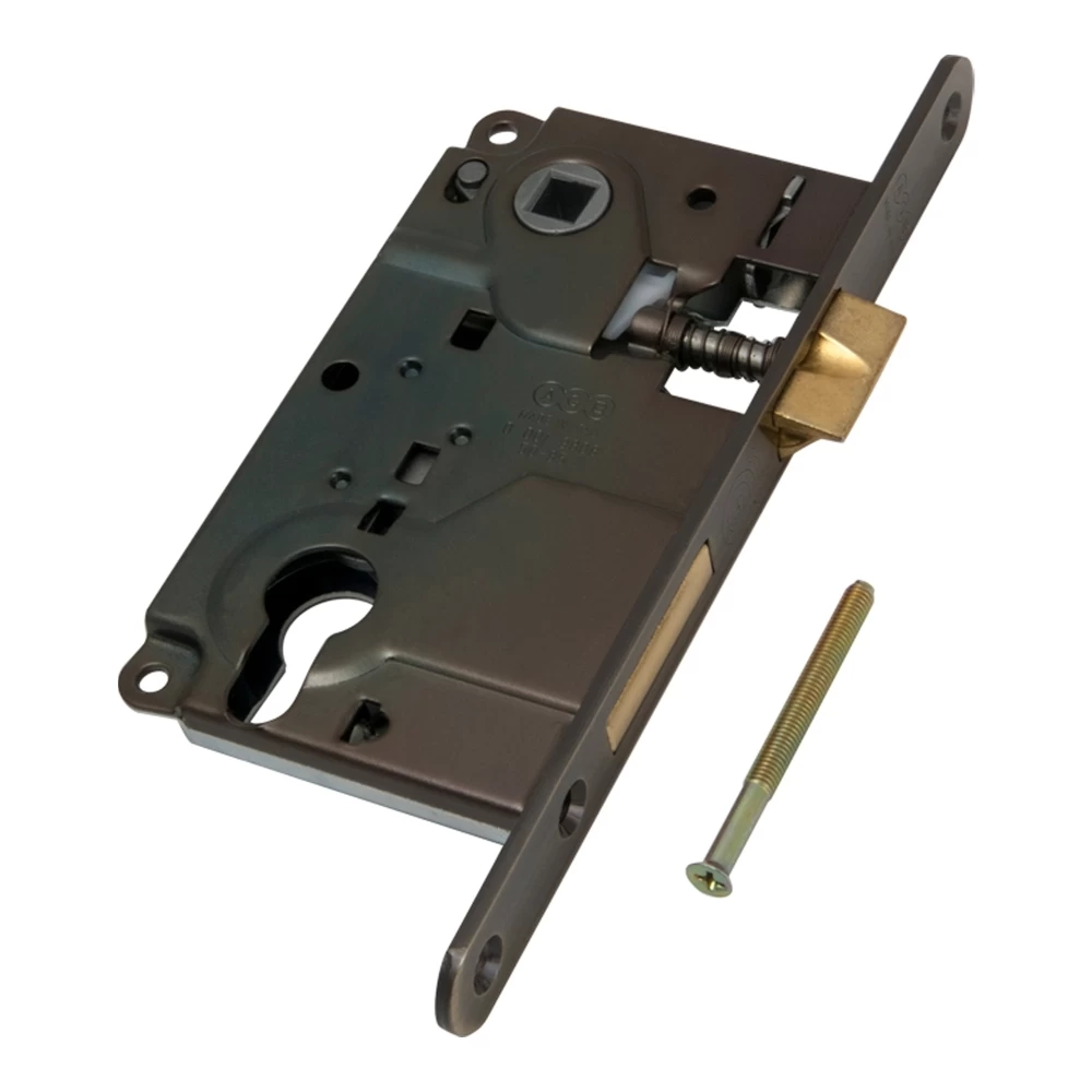 Фото Корпус врезного замка под цилиндр CENTRO B01025.50.12 ригель+защёлка (античная бронза)