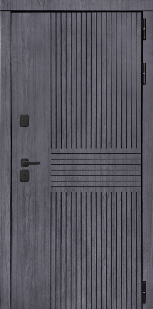 Входная дверь ДвериПРО Берген Без фрезеровки Дуб арктик горизонт DPRO195661 внешняя сторона