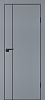 Межкомнатная дверь P-21  черный молдинг PET,  кромка ABS черная c 4-х ст. Серый матовый